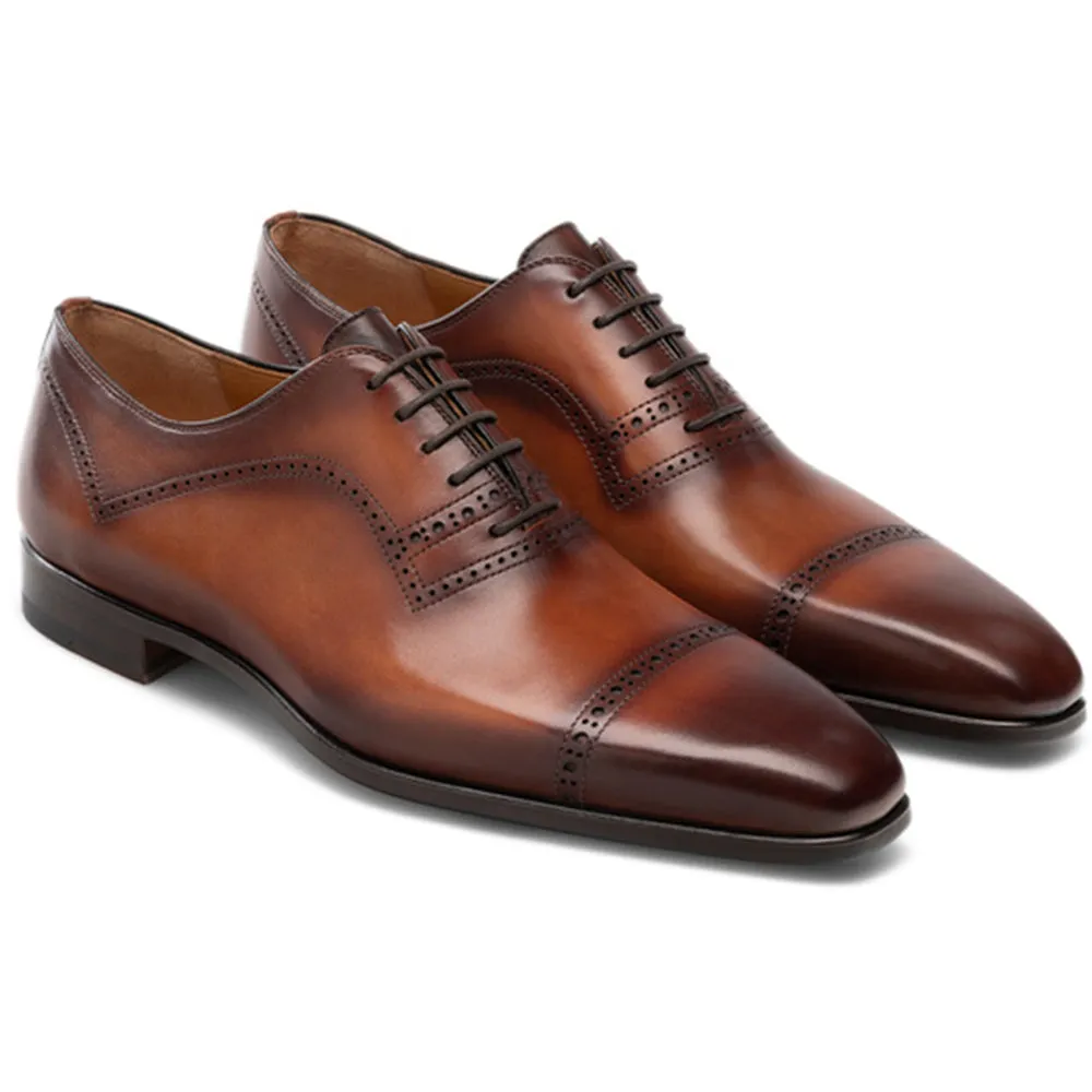 Brown Leather Crofton Brogue Oxfords sold by Costoso Italiano