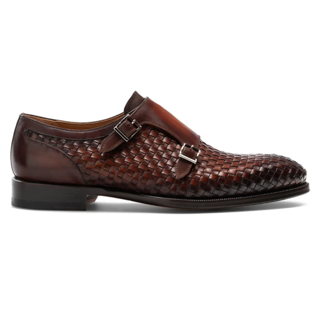 Height Increasing Brown Braided Leather Holloway Monk Straps sold by Costoso Italiano product image thumbnail 2