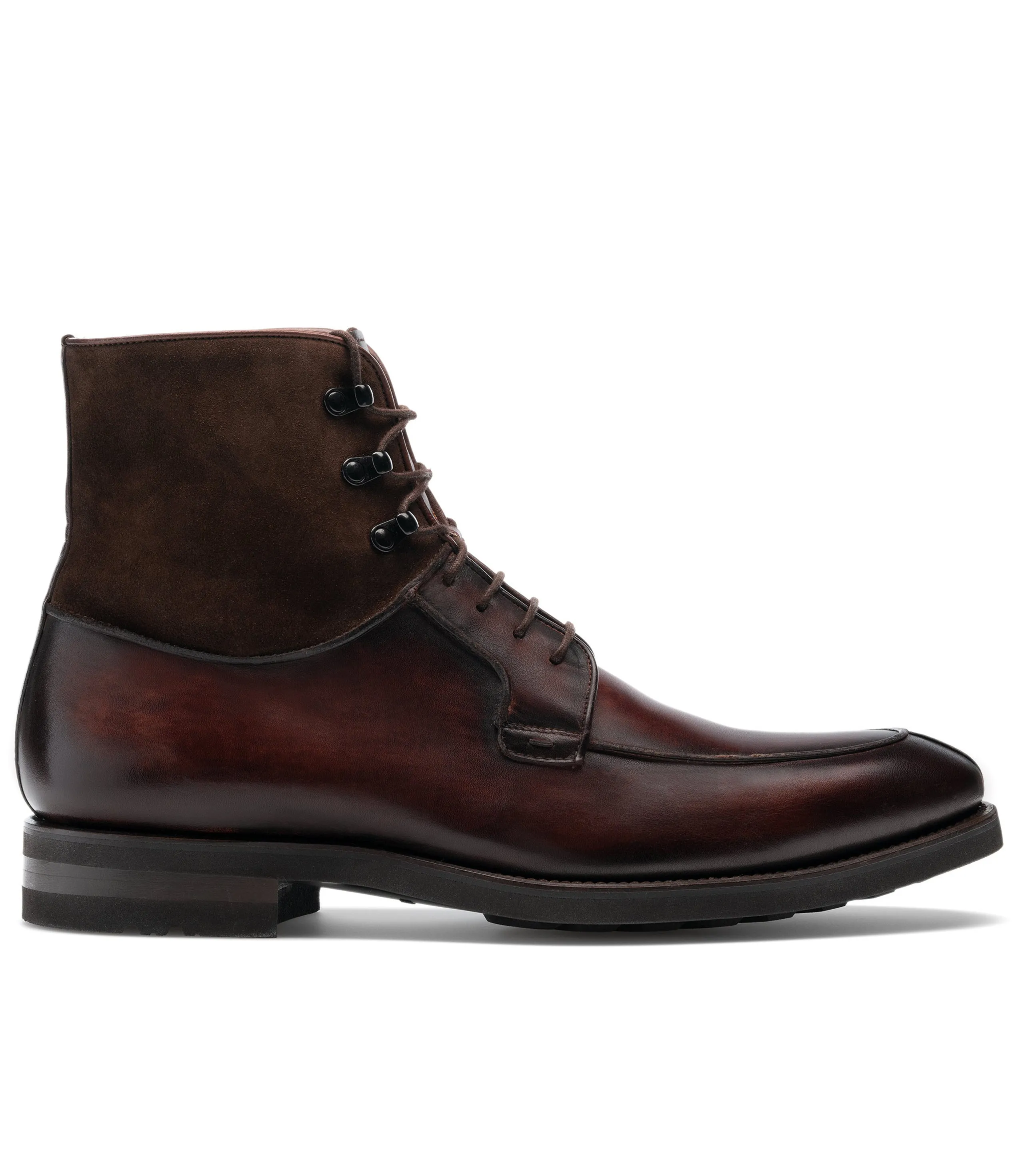 Height Increasing Brown Leather Amines Chunky Derby Boots sold by Costoso Italiano product image thumbnail 2
