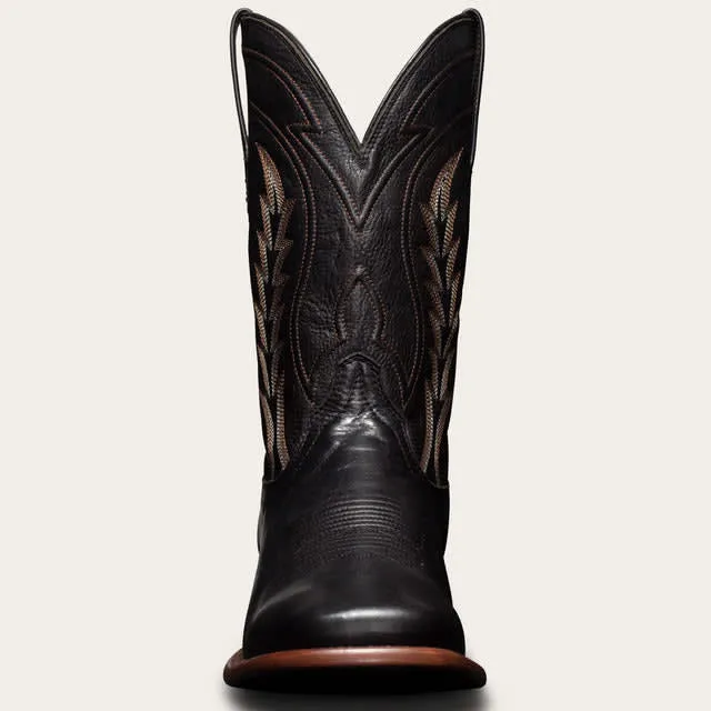 Black Leather Albany Slip On Zipper Western Cowboy Boots sold by Costoso Italiano product image thumbnail 5