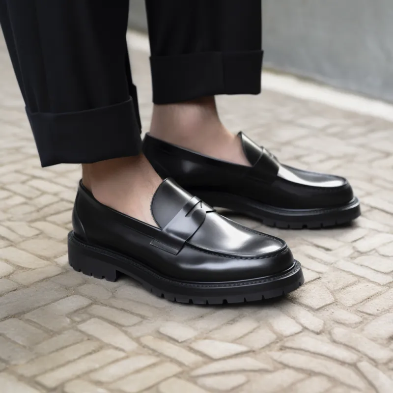 Black Celestia Slip On Chunky Loafers - Work Edition - ITALIAN AW26: The Dapper Edit sold by Costoso Italiano