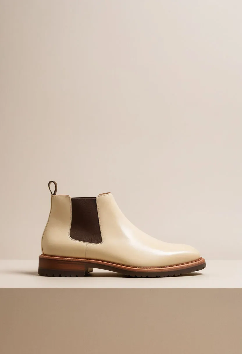 Cream Leather Grayson Chelsea Boot sold by Costoso Italiano product image thumbnail 2