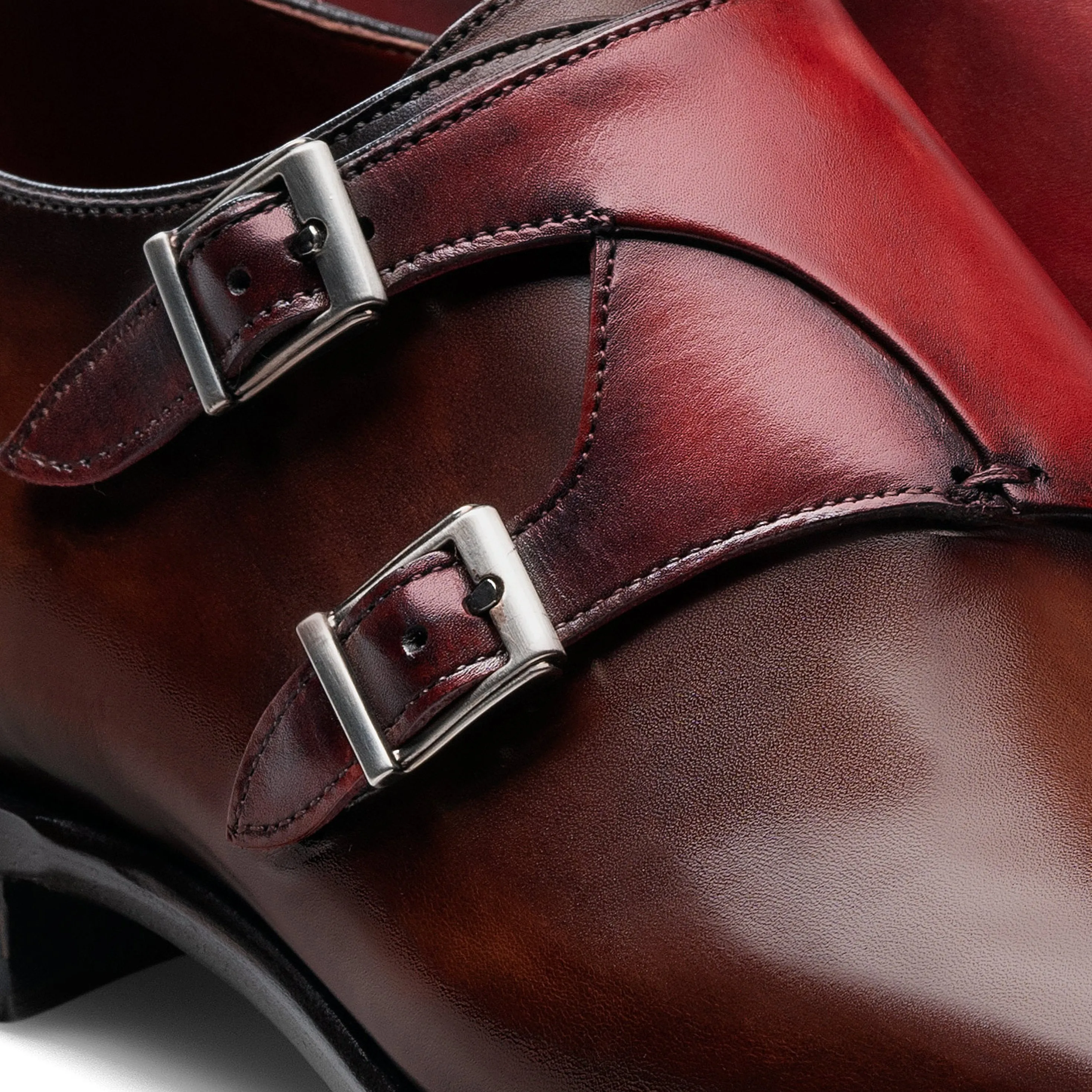 Flat Feet Shoes - Brown Leather Hartlepool Monk Strap Shoes with Arch Support sold by Costoso Italiano product image thumbnail 3