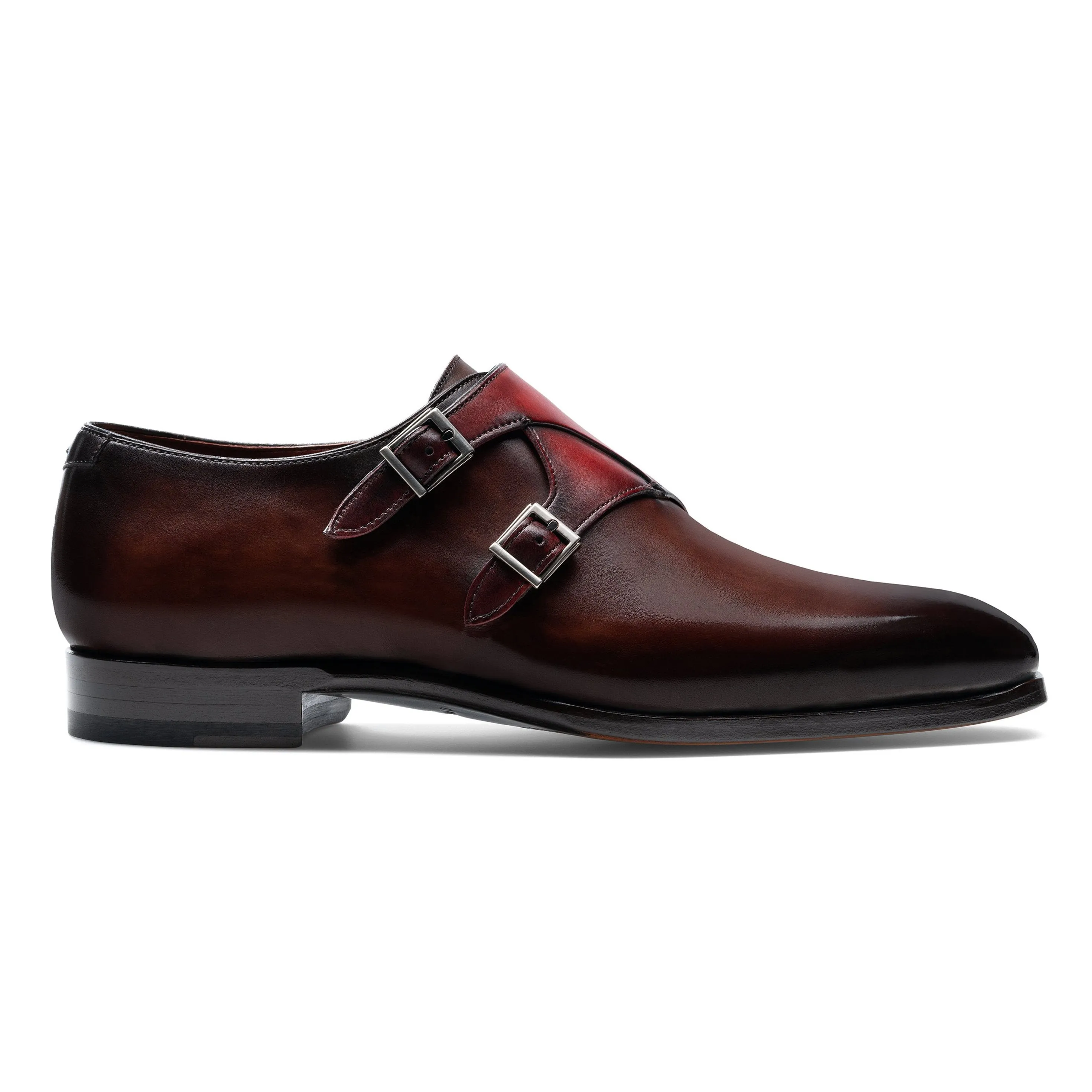 Flat Feet Shoes - Brown Leather Hartlepool Monk Strap Shoes with Arch Support sold by Costoso Italiano product image thumbnail 2