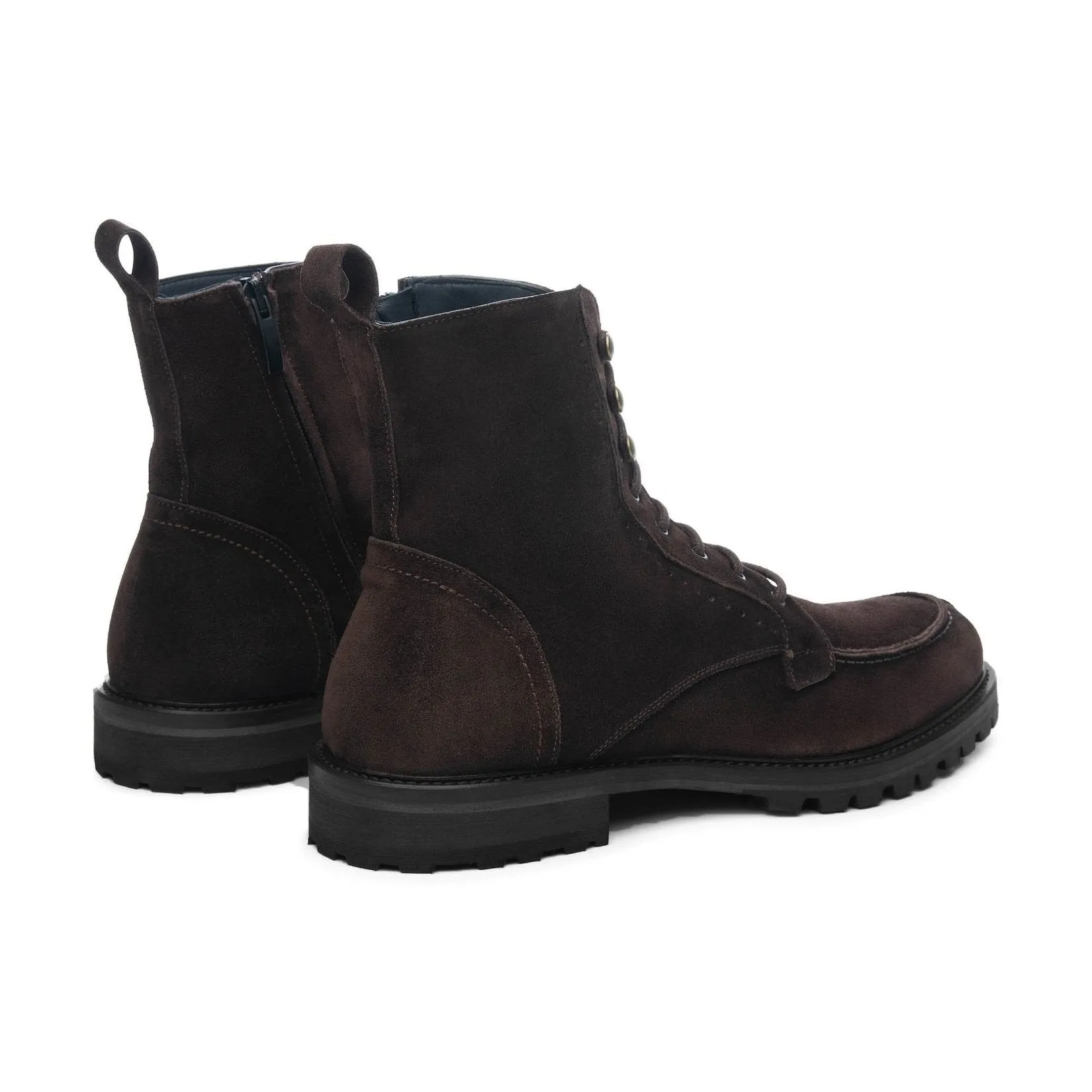 Height Increasing Brown Suede Preston Lace Up Hiking Combat Boots for Men - AW24 sold by Costoso Italiano product image thumbnail 4