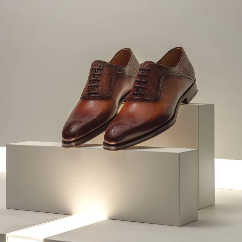 Brown Leather Constantine Lace Up Oxfords - SS23 sold by Costoso Italiano