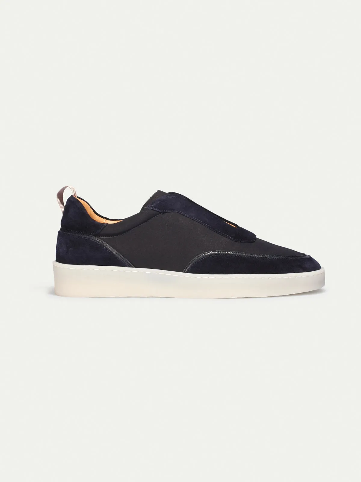 Navy Blue Leather and Suede Astrid Lace Up Sneakers - AW24 sold by Costoso Italiano product image thumbnail 2