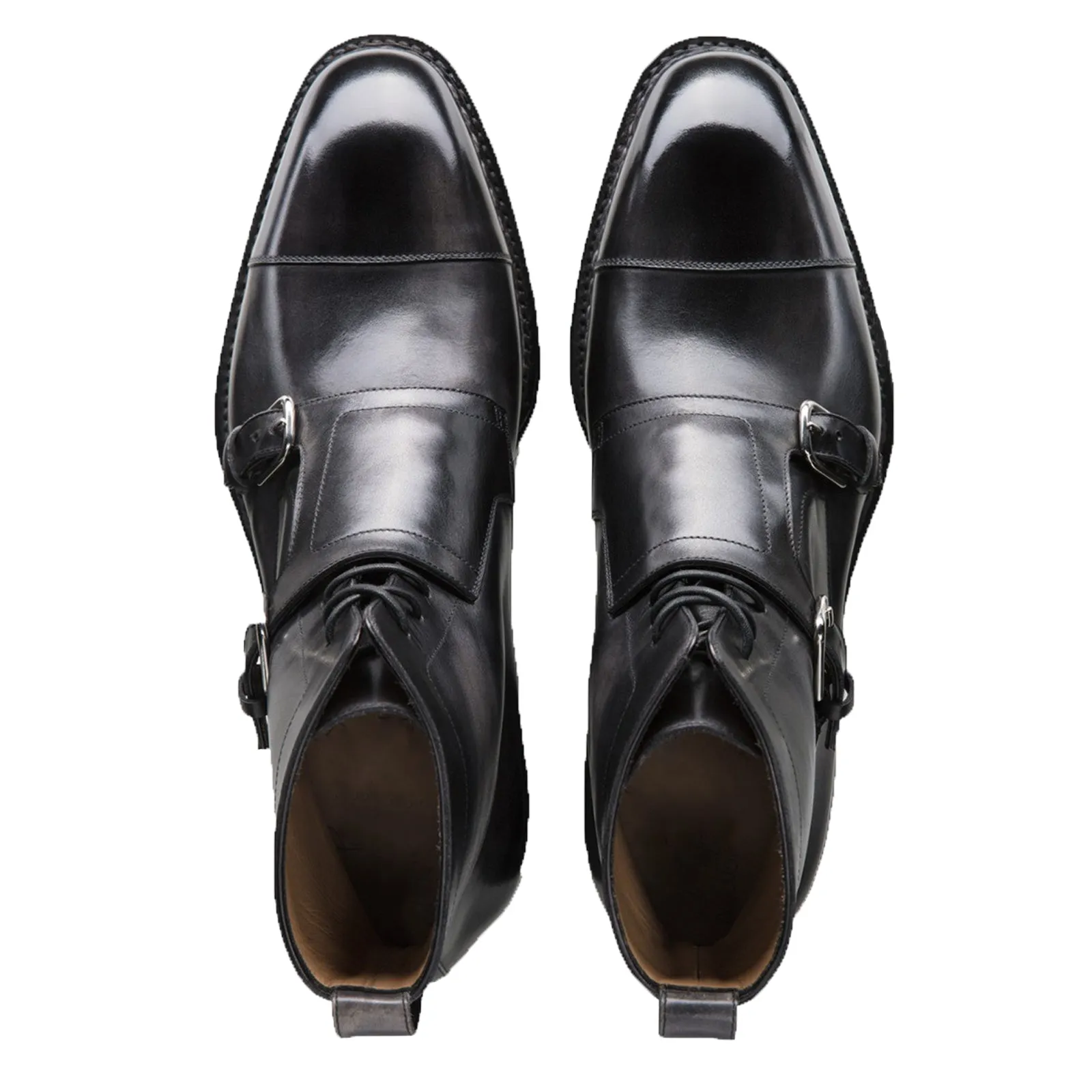Norwegian Welted Mafra Black Leather Double Monk Strap Oxford Boot sold by Costoso Italiano product image thumbnail 3