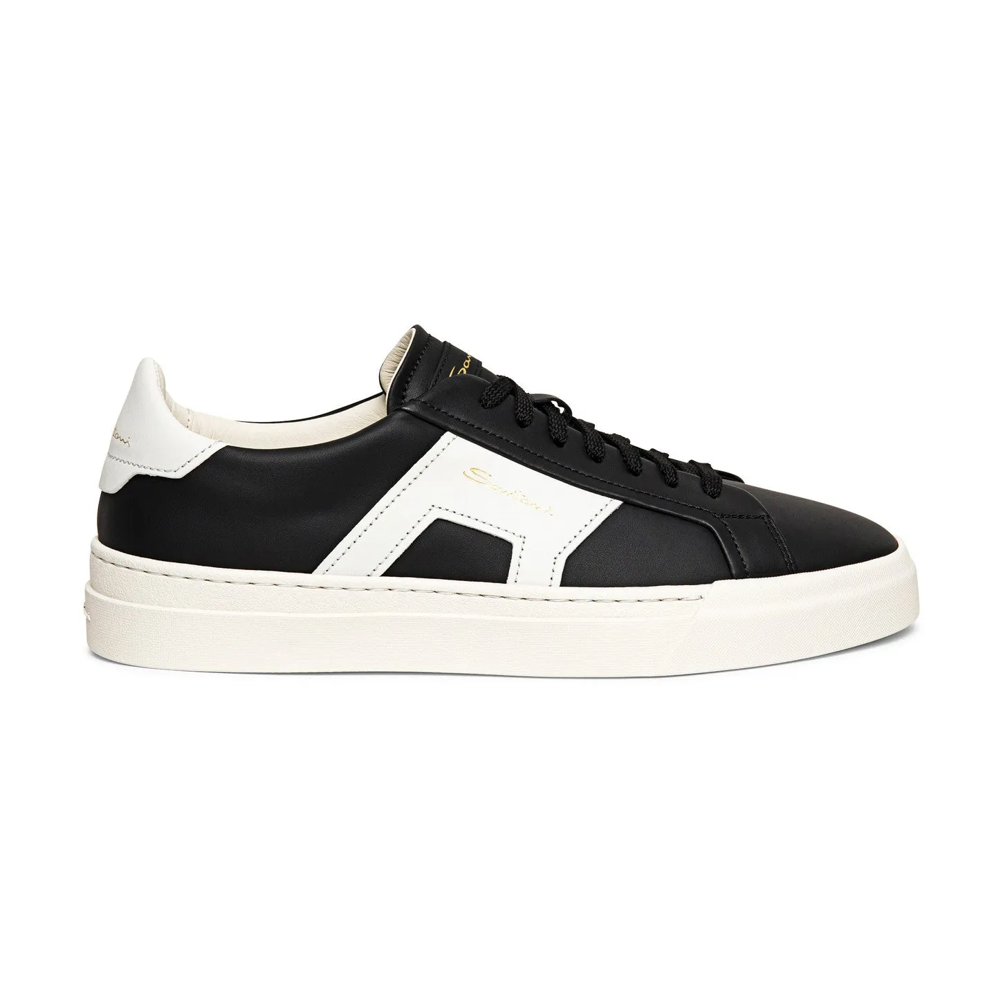 Black and White Leather Amelie Lace Up Sneakers - Summer 2024 Collection sold by Costoso Italiano product image thumbnail 2
