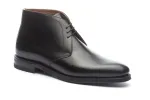Height Increasing Black Leather Fylde Lace Up Chukka Boots sold by Costoso Italiano