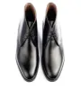 Height Increasing Black Leather Fylde Lace Up Chukka Boots sold by Costoso Italiano