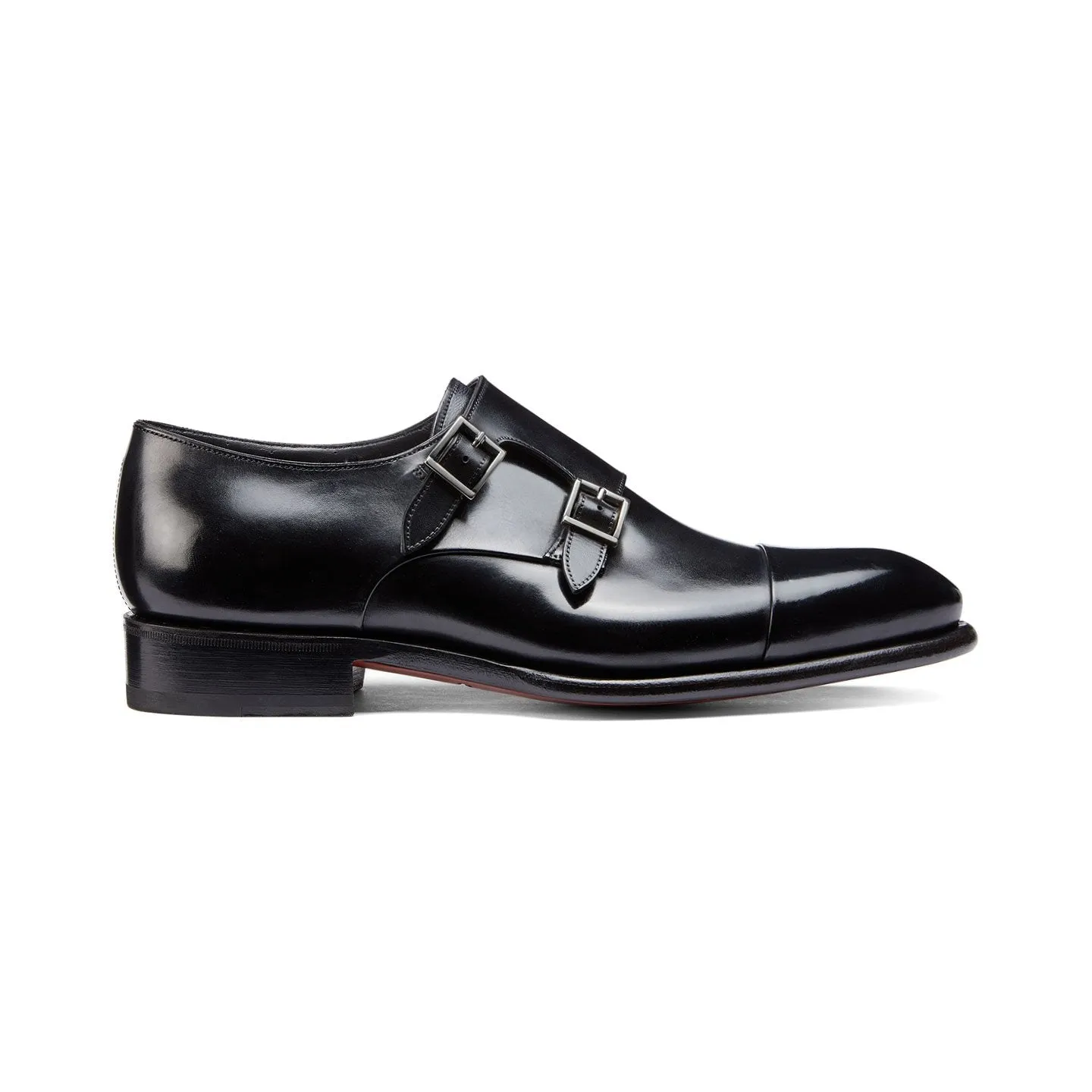 Flat Feet Shoes - Black Leather Castle Monk Straps with Arch Support sold by Costoso Italiano product image thumbnail 2