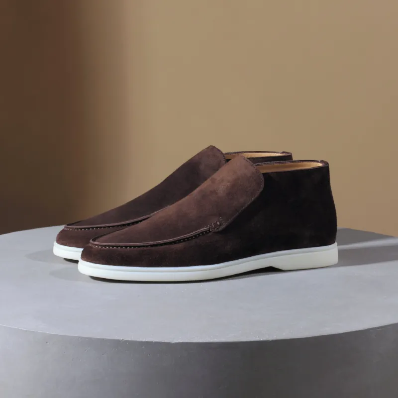 Brown Suede Athena City Half Boots - AW24 sold by Costoso Italiano