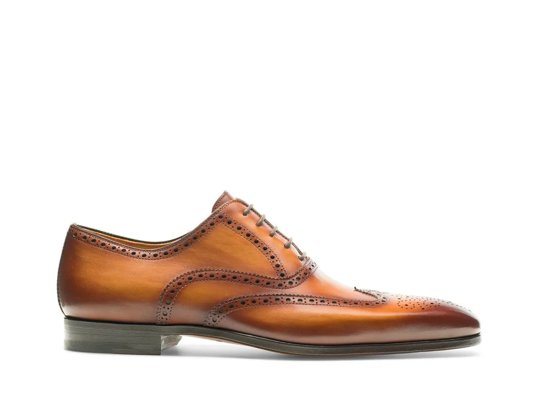 Tan Leather Simeon Lace Up Bogue Wingtip Oxfords - SS23 sold by Costoso Italiano product image thumbnail 5