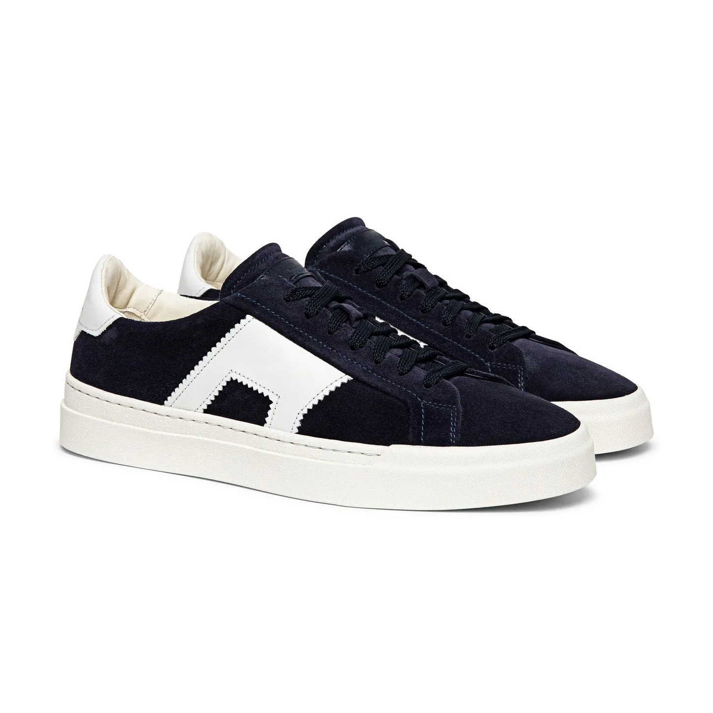 Navy Blue Suede Amelie Lace Up Sneakers - AW24 sold by Costoso Italiano