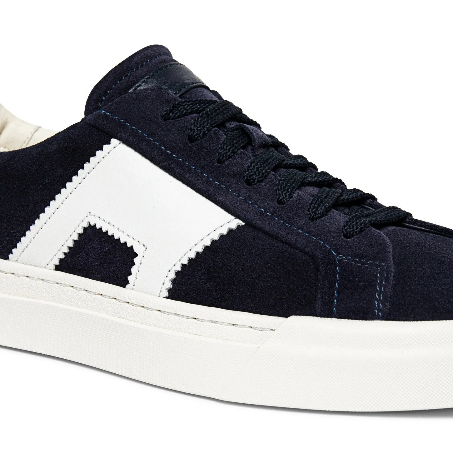 Navy Blue Suede Amelie Lace Up Sneakers - AW24 sold by Costoso Italiano product image thumbnail 3