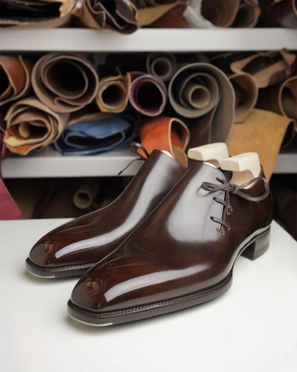 Height Increasing Brown Leather Camria Whole Cut Oxfords - Formal Shoes sold by Costoso Italiano