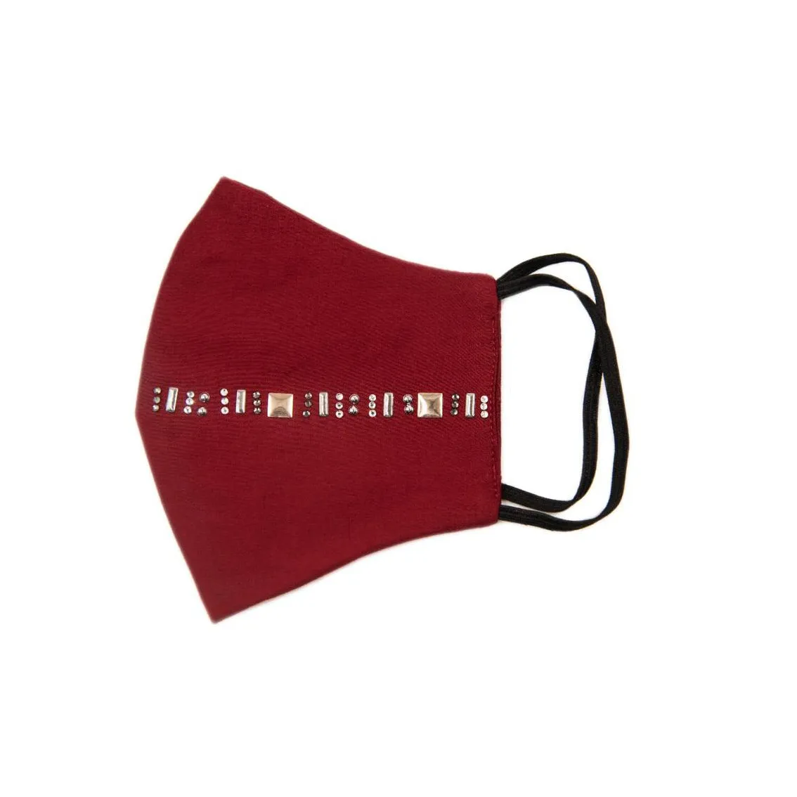 Red Silk Mask with Golden Strip in Swarovski Crystals sold by Costoso Italiano product image thumbnail 2