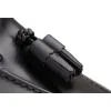 Height Increasing Black Leather Swale Tassel Loafers sold by Costoso Italiano