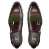 Flat Feet Shoes - Brown and Green Leather Castle Monk Straps with Arch Support sold by Costoso Italiano