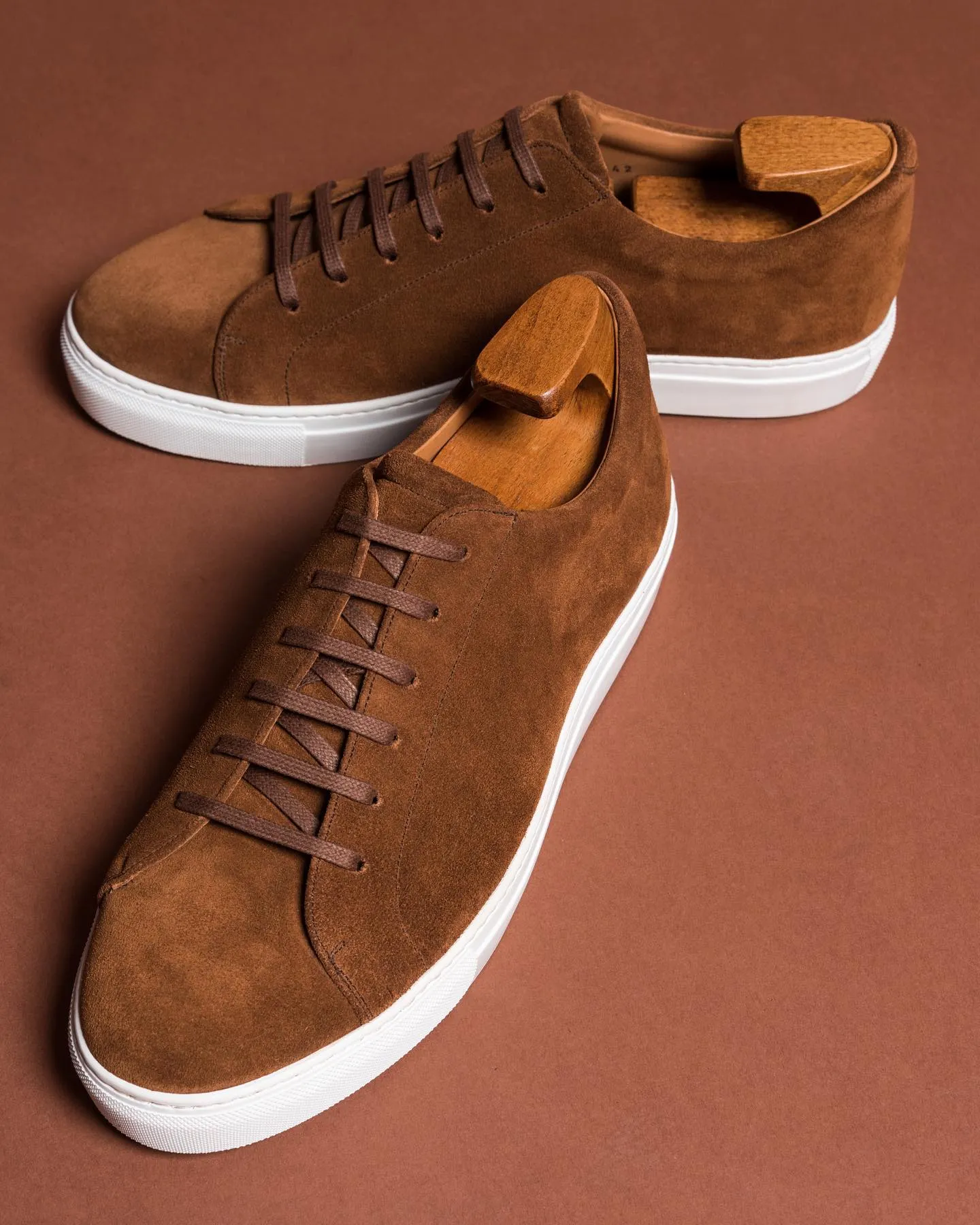 Brown Suede Leather Lace Up BlancWalk Sneakers - Summer 2024 Collection sold by Costoso Italiano