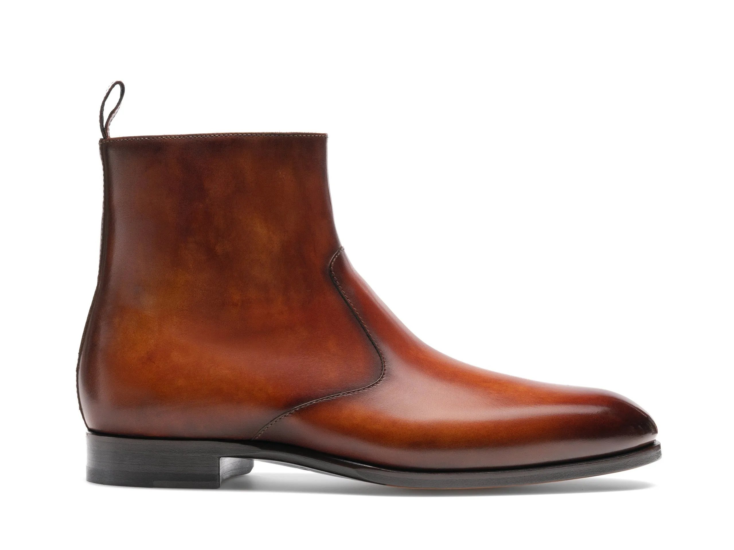 Height Increasing Tan Leather Burow Zipper Boots sold by Costoso Italiano product image thumbnail 2