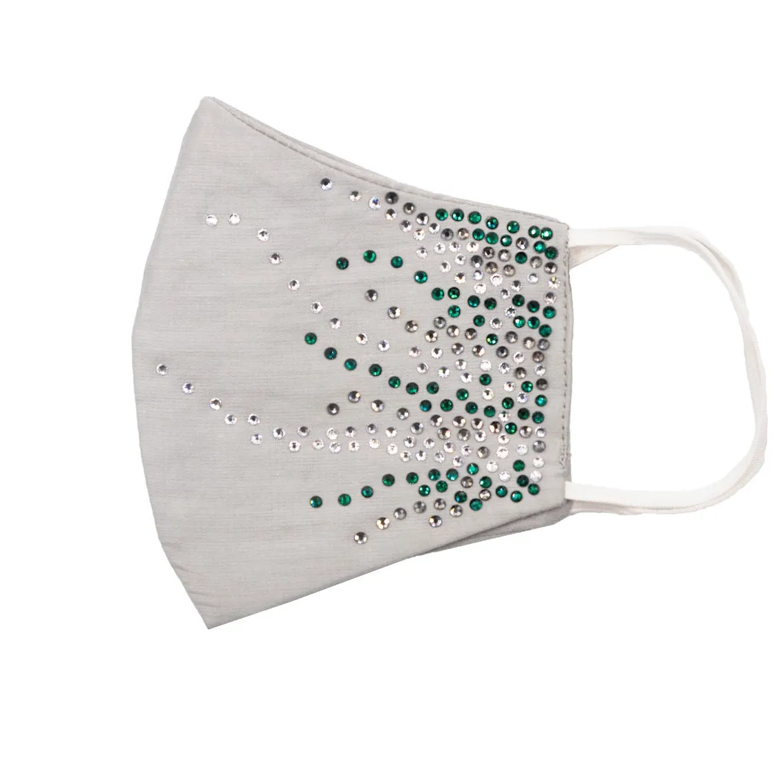 White Silk Mask with Cascade De Glace in Swarovski Crystals sold by Costoso Italiano product image thumbnail 2