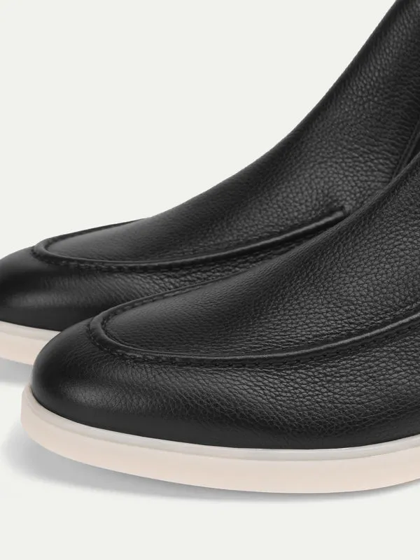 Black Leather Pateros Chelsea Boots with White Sole - Summer 2024 Collection sold by Costoso Italiano product image thumbnail 3