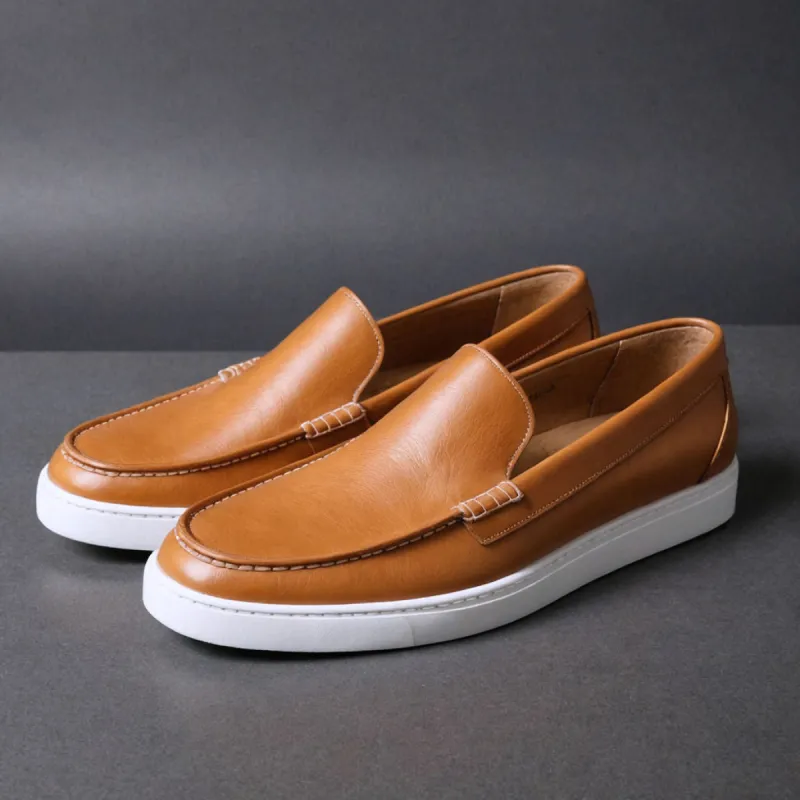 Tan Leather Anthea Slip On Sneakers sold by Costoso Italiano