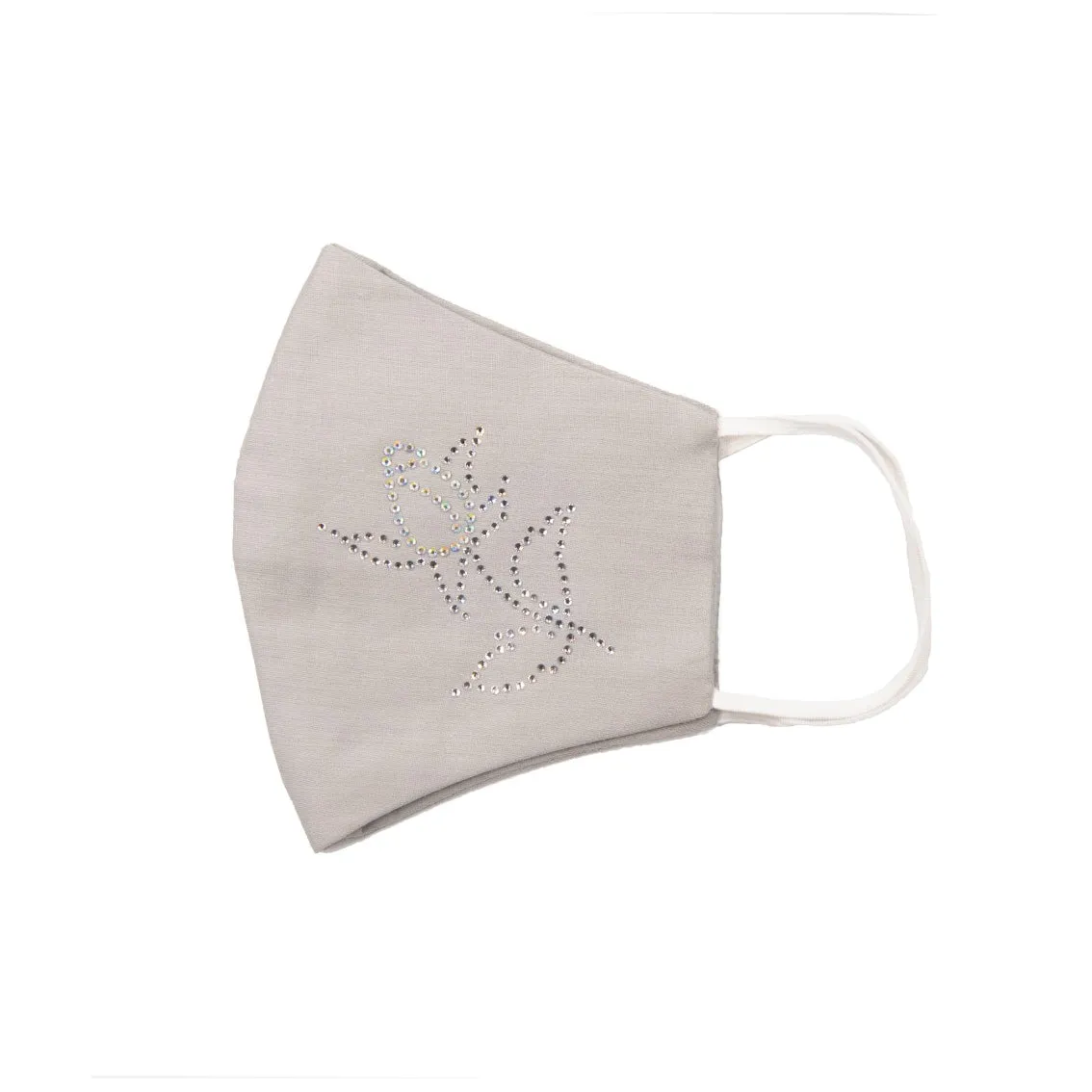 White Silk Mask with a Rose in Swarovski Crystals sold by Costoso Italiano