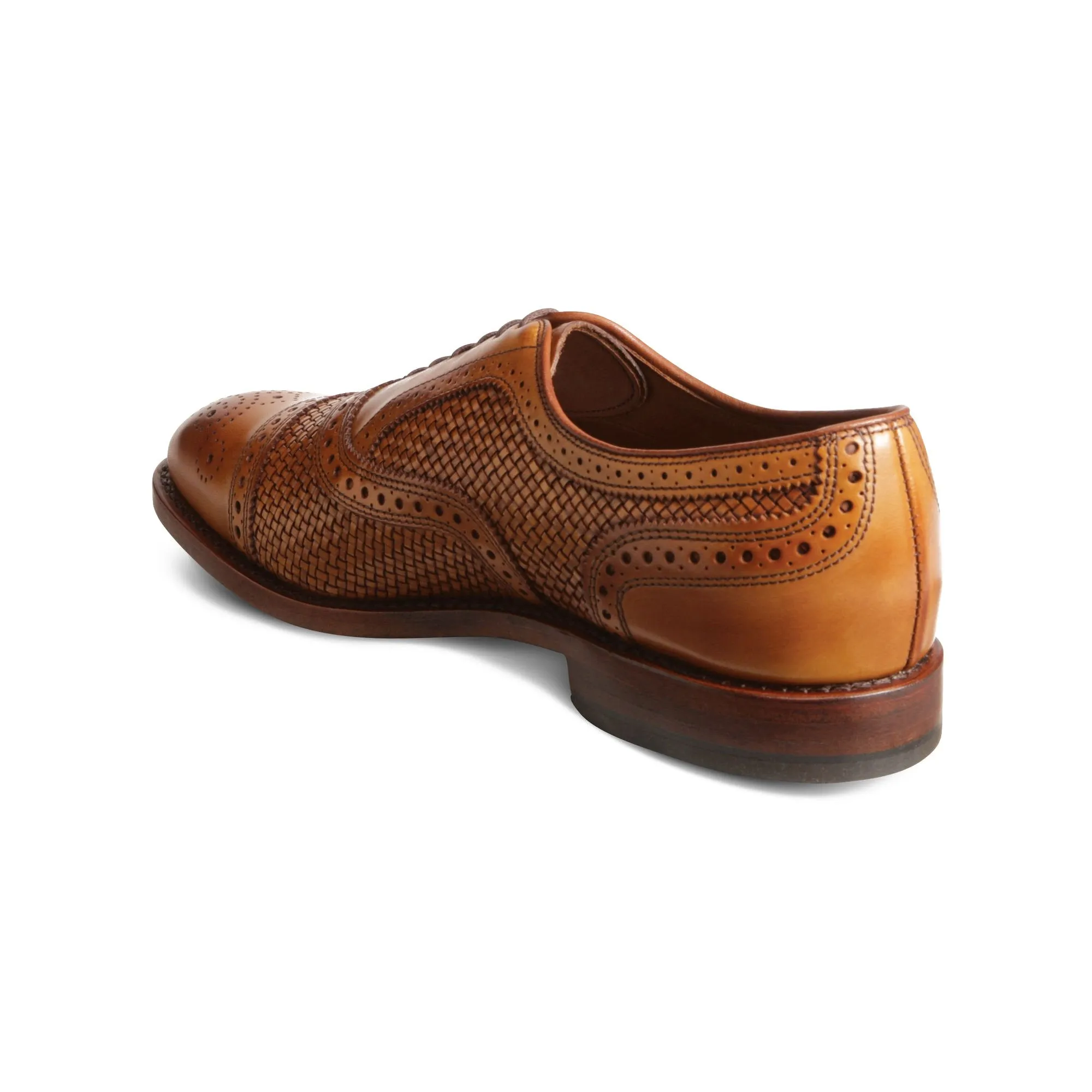 Flat Feet Shoes - Tan Braided Leather Morice Brogue Oxfords with Arch Support sold by Costoso Italiano product image thumbnail 5