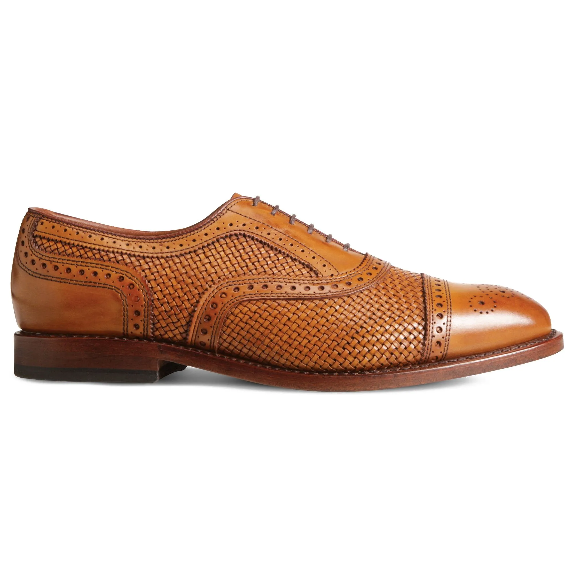 Flat Feet Shoes - Tan Braided Leather Morice Brogue Oxfords with Arch Support sold by Costoso Italiano product image thumbnail 2
