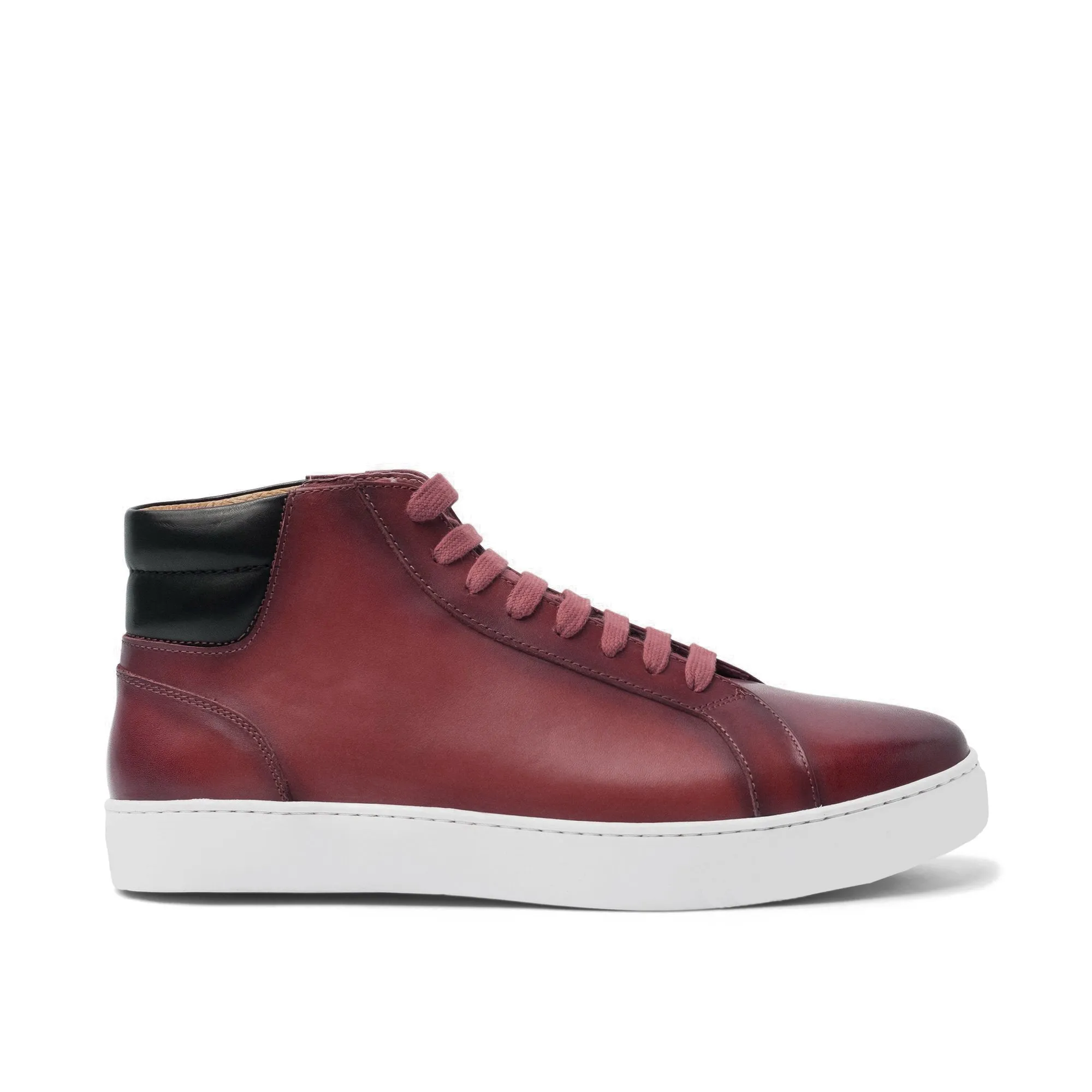 Height Increasing Dark Red Leather Angus Sneaker Boots sold by Costoso Italiano product image thumbnail 2