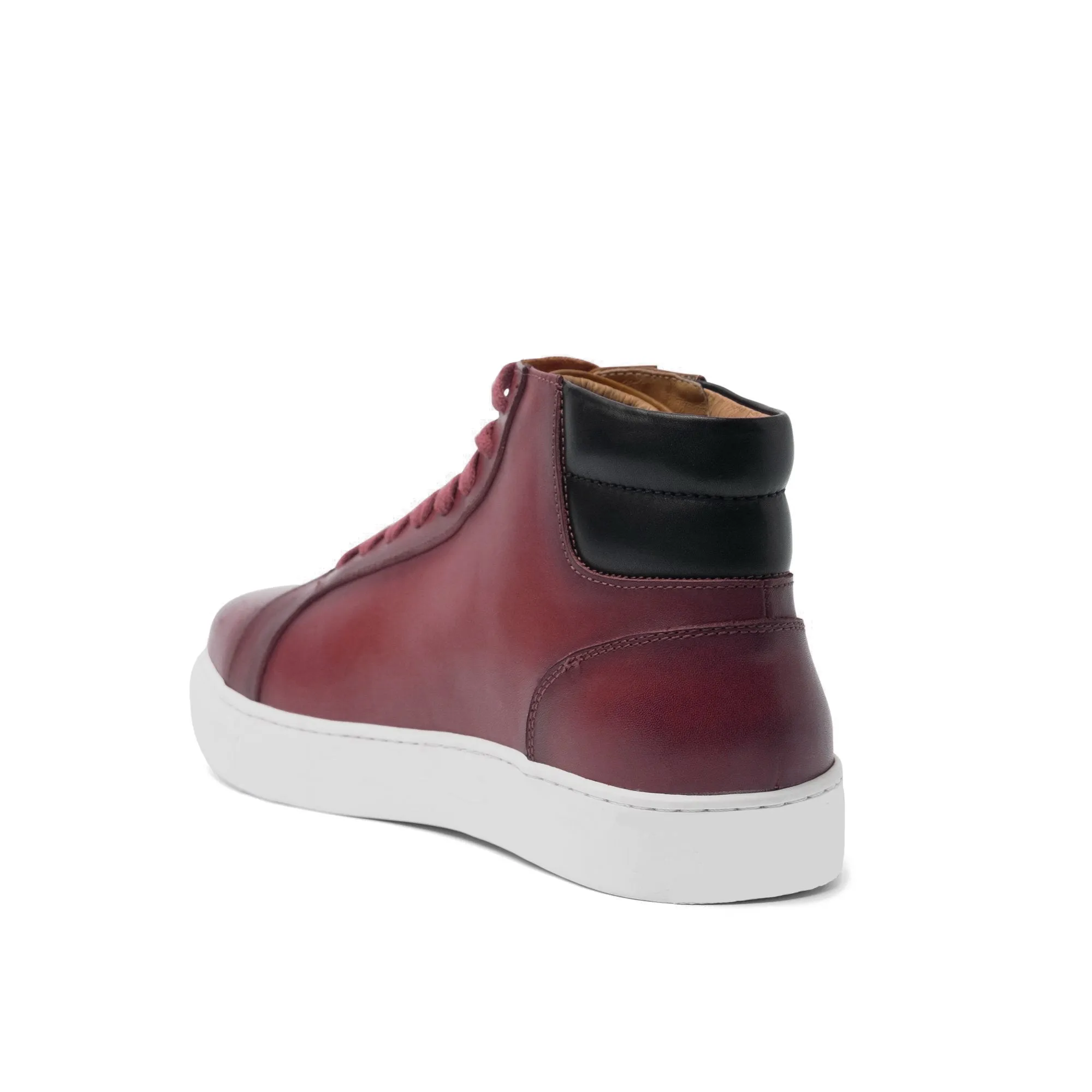 Height Increasing Dark Red Leather Angus Sneaker Boots sold by Costoso Italiano product image thumbnail 3