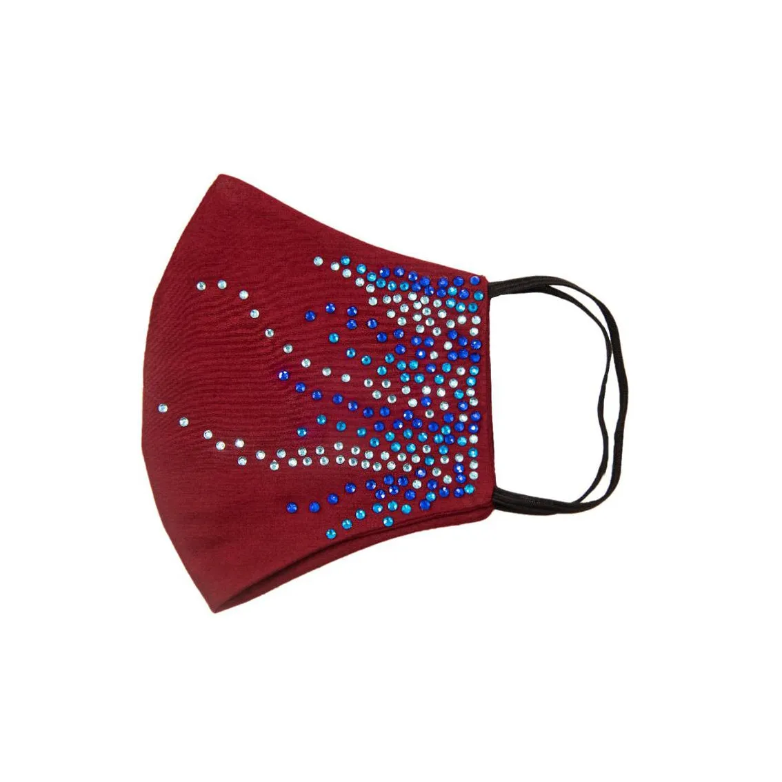 Red Silk Mask with Cascade de Glace Swarovski Crystals sold by Costoso Italiano product image thumbnail 2