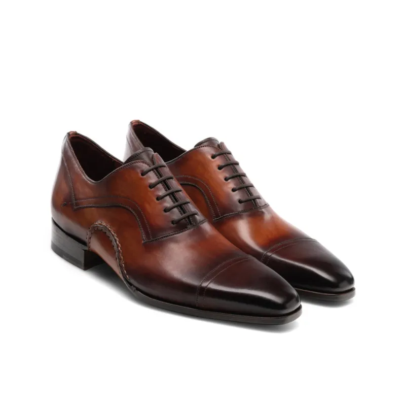 Height Increasing Brown Leather Byron Bay Oxfords Shoes sold by Costoso Italiano