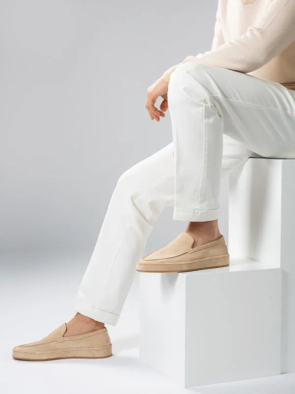 Luxury Edition - Artisian Made Cream Italian Suede Freya Calm Loafers - AW24 sold by Costoso Italiano