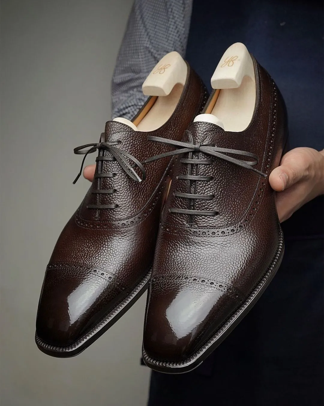 Brown Leather Althea Brogue Toe Cap Oxfords - Formal Shoes - SS23 sold by Costoso Italiano