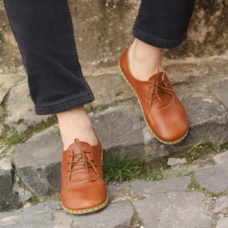 Tan Leather Divino Barefoot Sneakers sold by Costoso Italiano