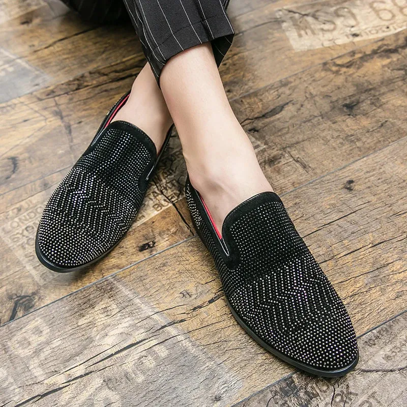 Black Leather Hand Work Zardozi Peshawari Loafers | Wedding Shoes for Groom | Shoes for Haldi Mehendi Sangeet sold by Costoso Italiano