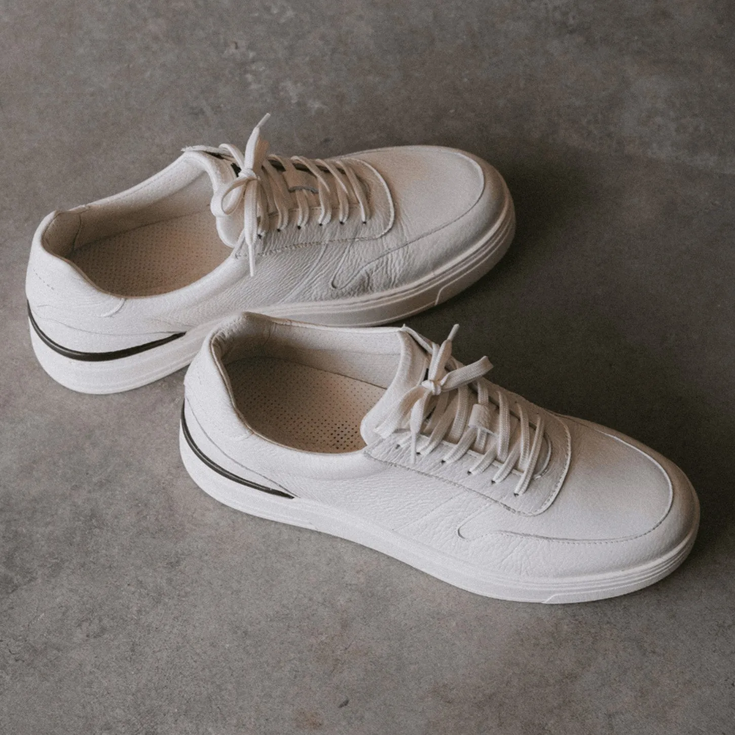 White Leather Intimo With White Sole Sneakers sold by Costoso Italiano product image thumbnail 4