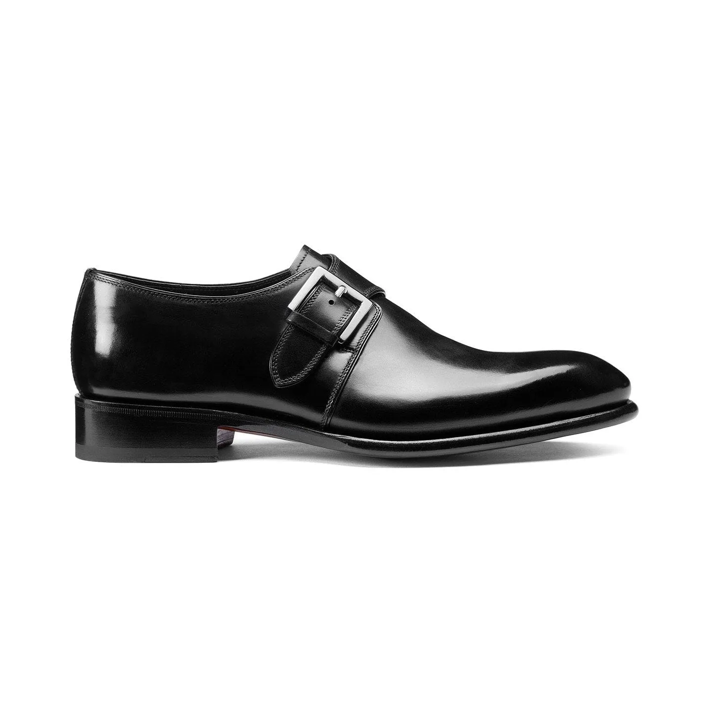 Flat Feet Shoes - Black Leather Bromley Monk Straps with Arch Support sold by Costoso Italiano product image thumbnail 2