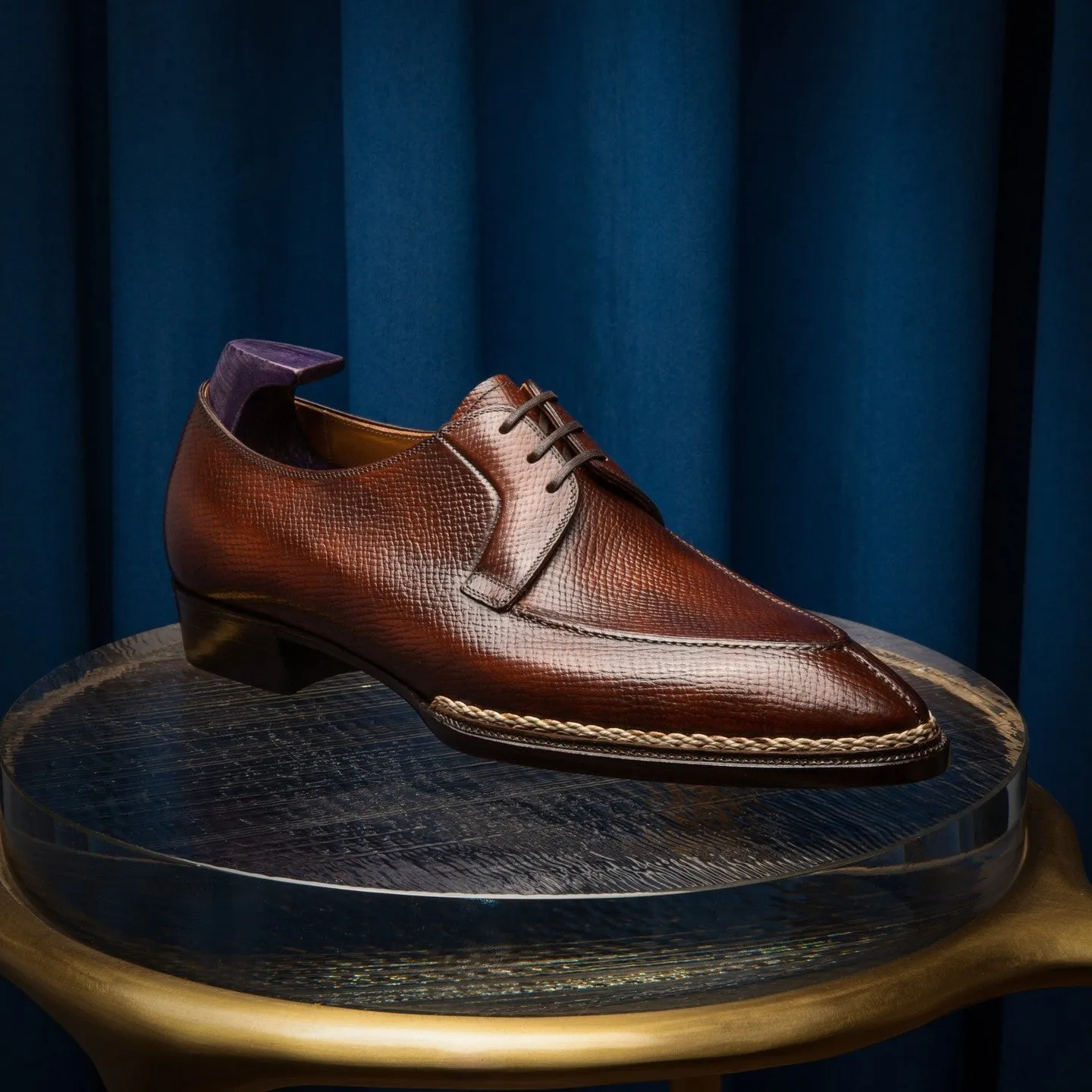 Norwegian Welted Tan Leather Navarre Lace Up Derby Shoes - AW24 sold by Costoso Italiano product image thumbnail 2