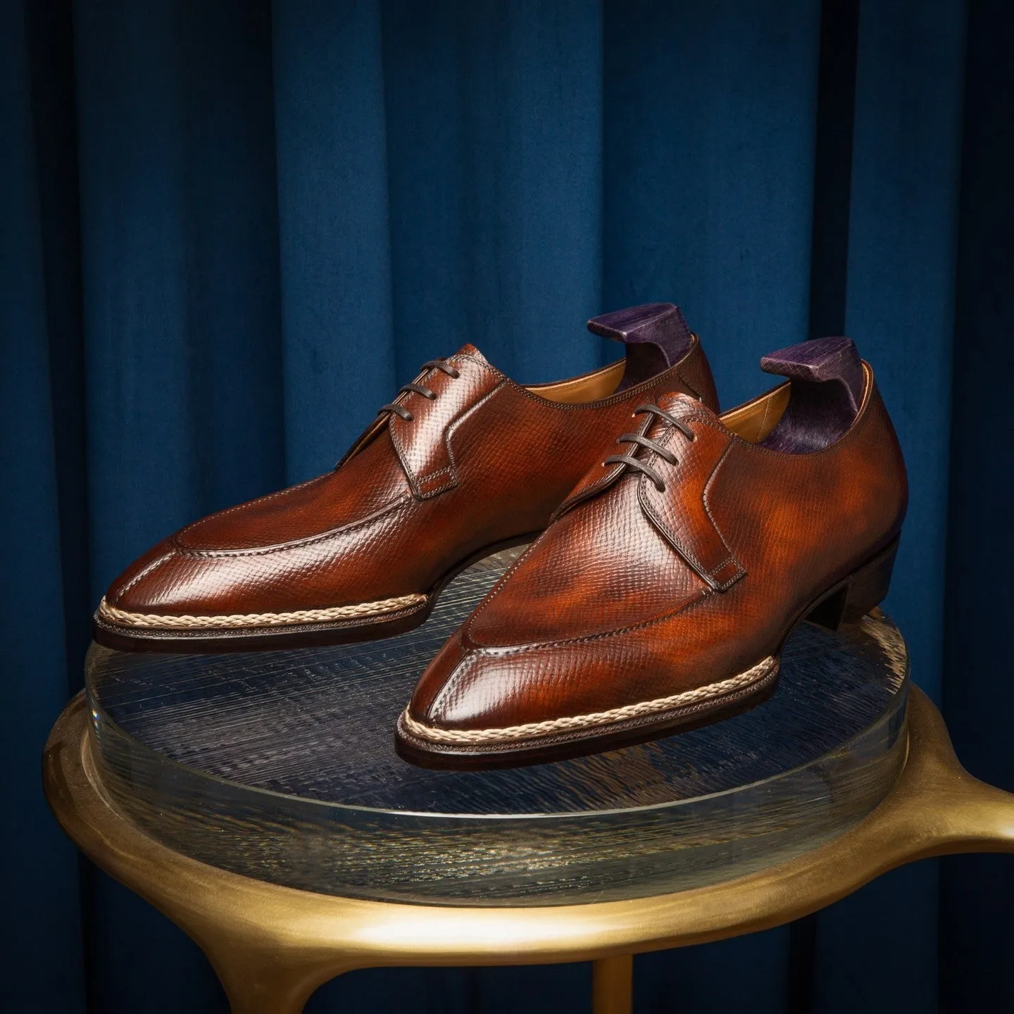 Norwegian Welted Tan Leather Navarre Lace Up Derby Shoes - AW24 sold by Costoso Italiano