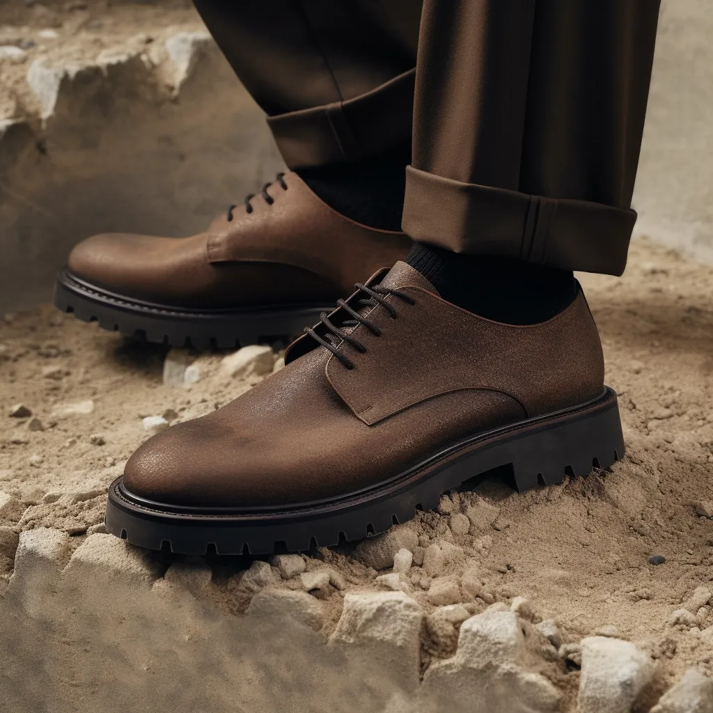 Tan Leather Hermes Chunky Derby Shoes - SS23 sold by Costoso Italiano