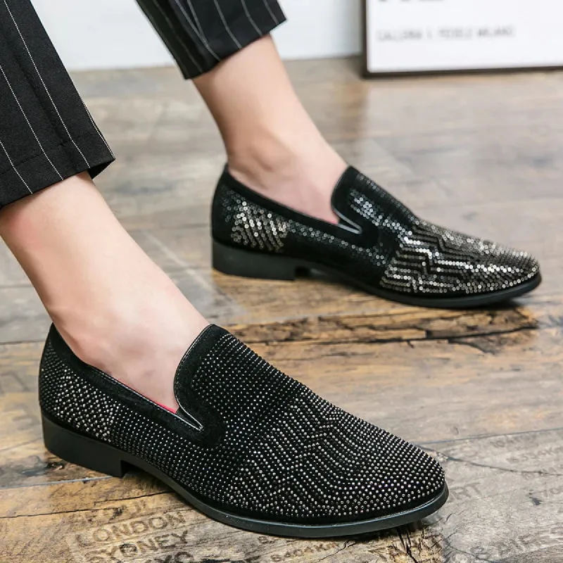 Black Leather Hand Work Zardozi Peshawari Loafers | Wedding Shoes for Groom | Shoes for Haldi Mehendi Sangeet sold by Costoso Italiano