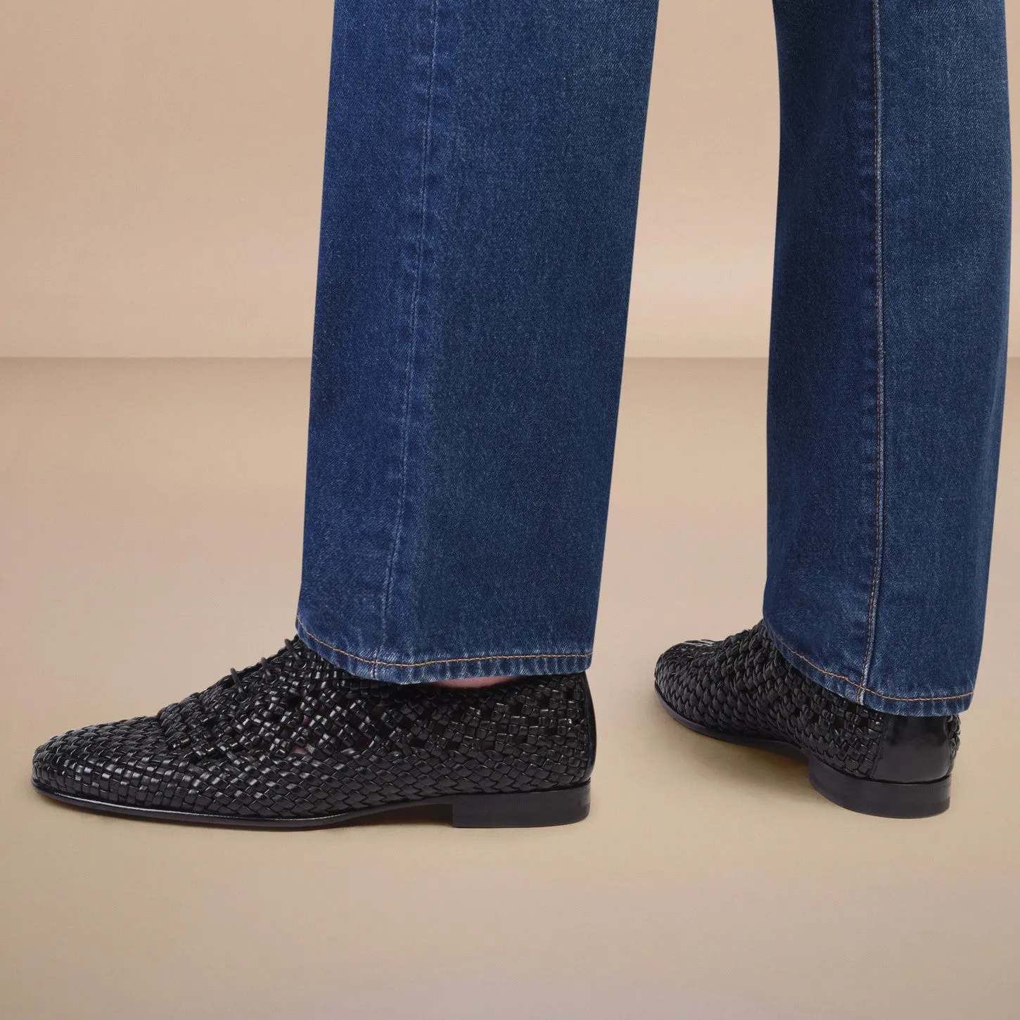 Black Incanto Braided Net Leather Shoe sold by Costoso Italiano product image thumbnail 3