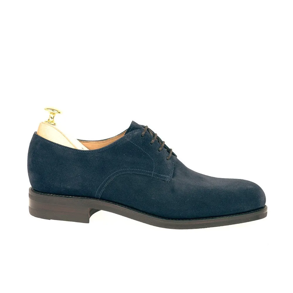 Height Increasing Navy Blue Suede Holstein Derby Shoes sold by Costoso Italiano product image thumbnail 2
