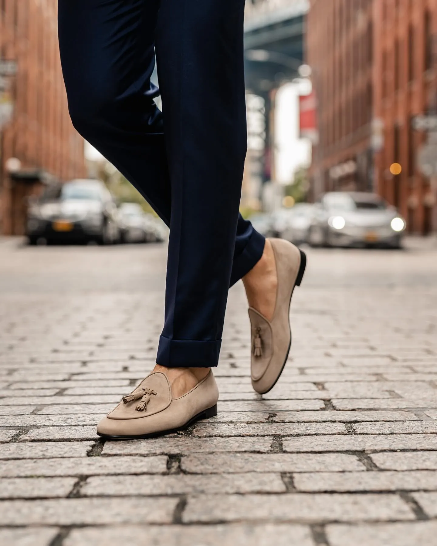 Beige Suede Leather Fresco Loafers : The Dapper Edit sold by Costoso Italiano