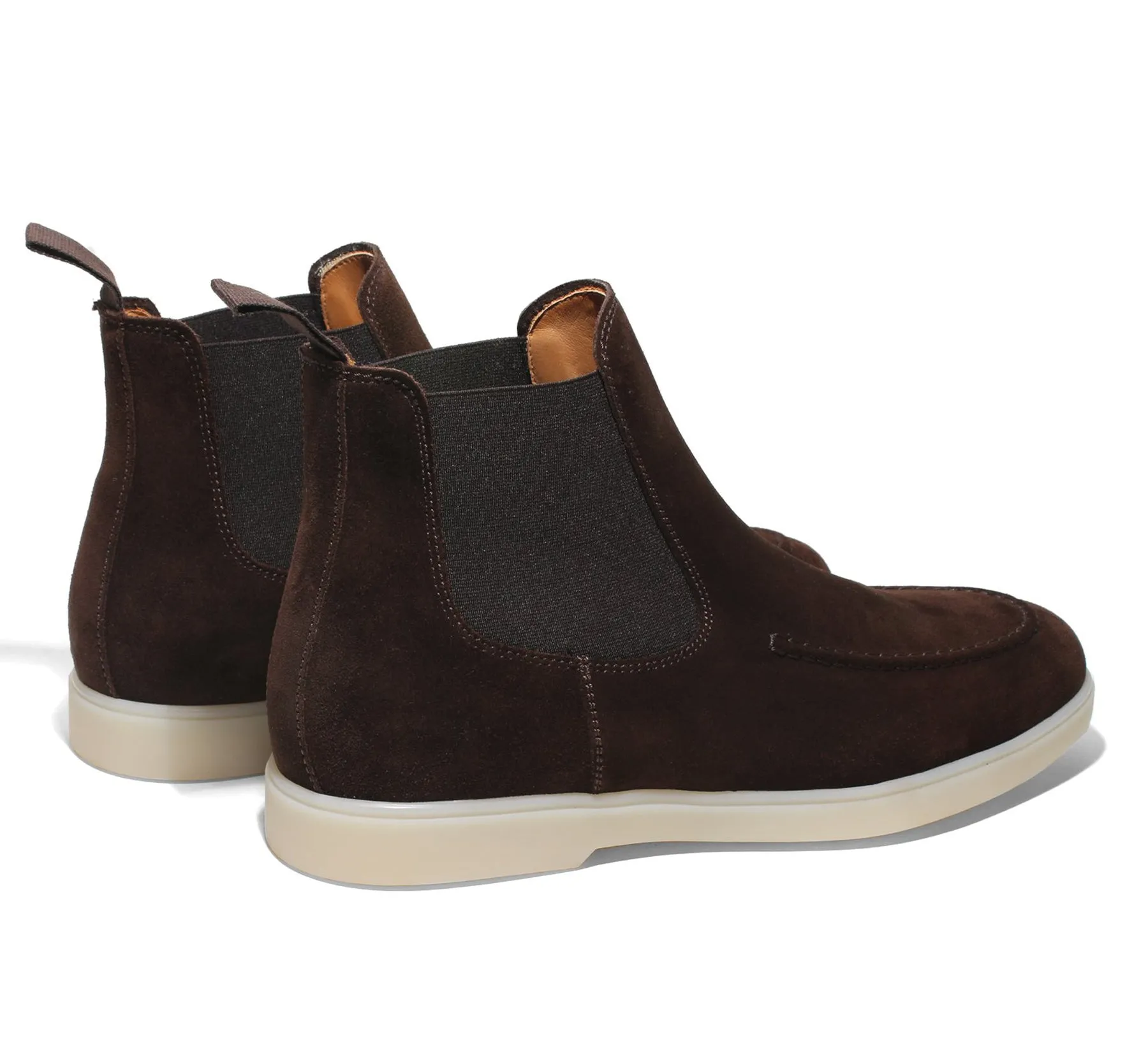 Brown Suede Pateros Chelsea Boots with White Sole - Summer 2024 Collection sold by Costoso Italiano product image thumbnail 3